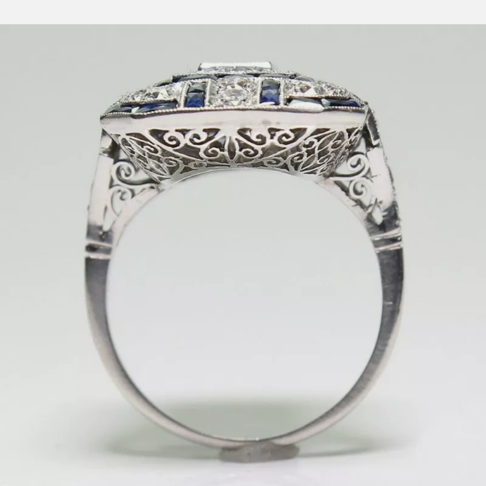 Women 925 Silver Filled White Sapphire ring - Picture 6 of 6